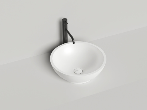 Раковина из искусственного камня S-Stone Salini GLORIA 1102203M 40х40 накладная цвет белый без отверстий под смеситель - фото 2